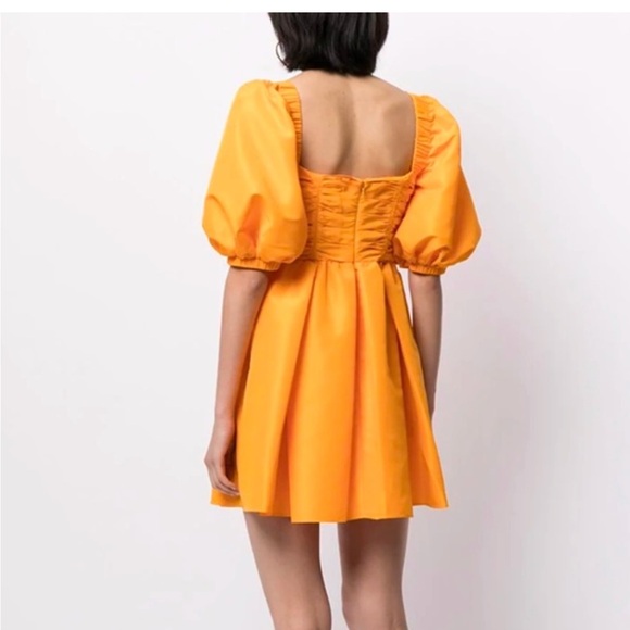 Self Portrait Cannary Yellow Taffeta Mini Dress - Picture 3 of 6